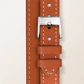 Bracelet de montre Prima double tour Acier, cuir naturel - 1